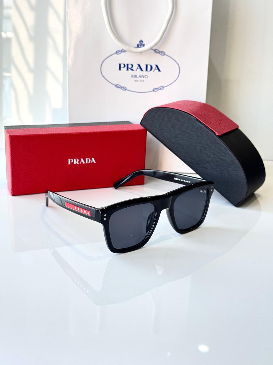 PRADA SHINY BLACK SUNGLASSES – PREMIUM COLLECTION
